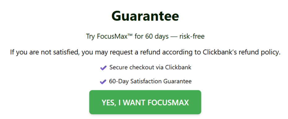 FocusMax Guarantee