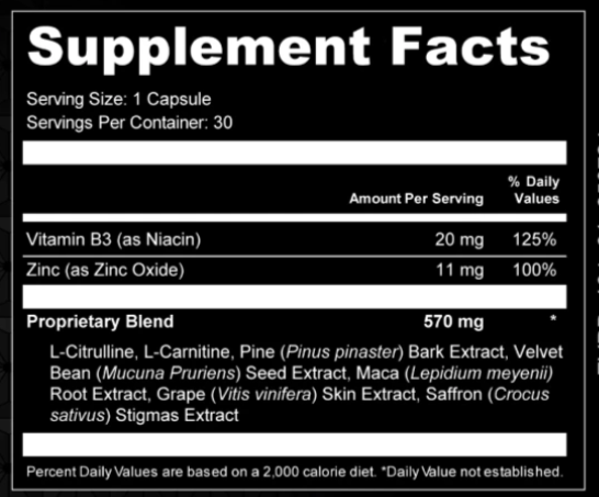 Garaherb Supplement fact