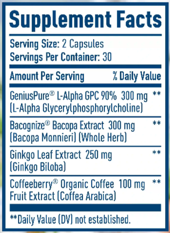 NativePath Brain Health Supplement Facts