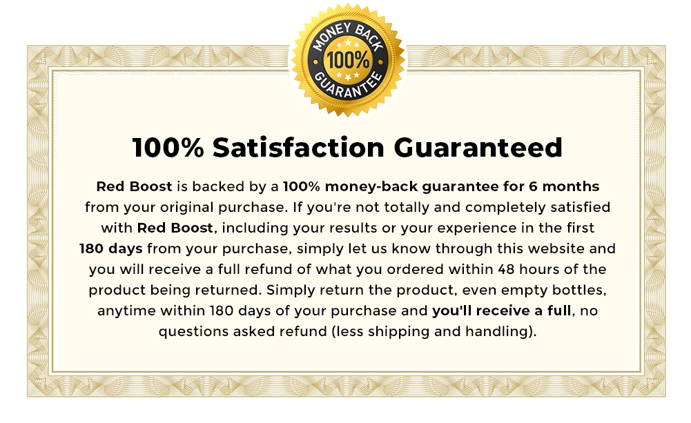 Red Boost moneyback guarantee